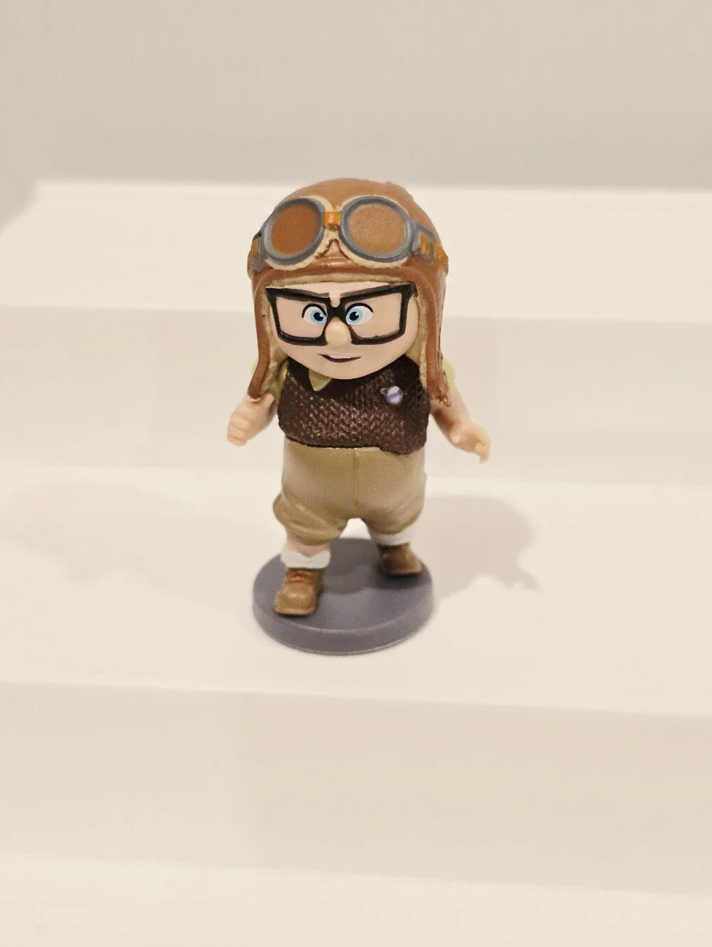 Disney Pixar Movie Up 3” Carl Young Boy Figure Pvc Toy On Base